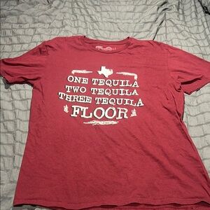 Red Graphic Tee with Fun Tequila Print